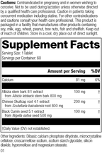 supplement fact label