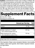 supplement fact label