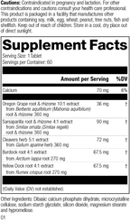 supplement fact label